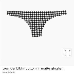 J.Crew Lowrider bikini bottom in matte gingham